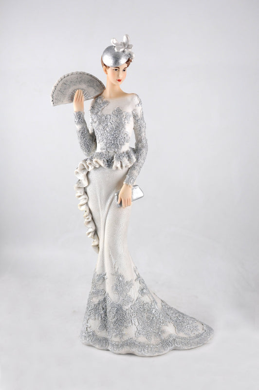 1950 Women`s Fashion Woman in Dress Sculpture Original Artwork Home Decor