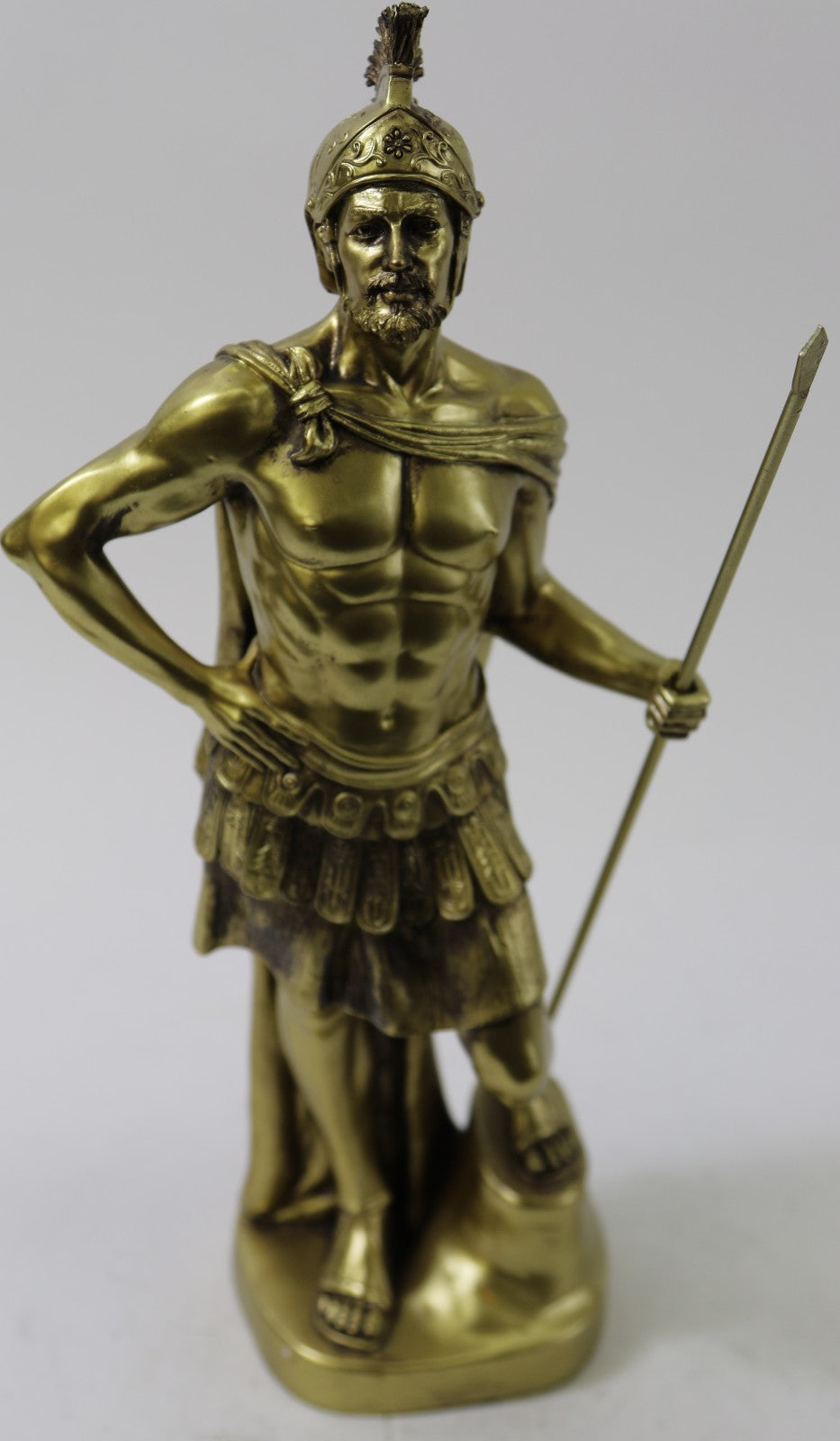16" Western Deco Bronze Sculpture Roman Soldier Statue Spartan Greek Warrior