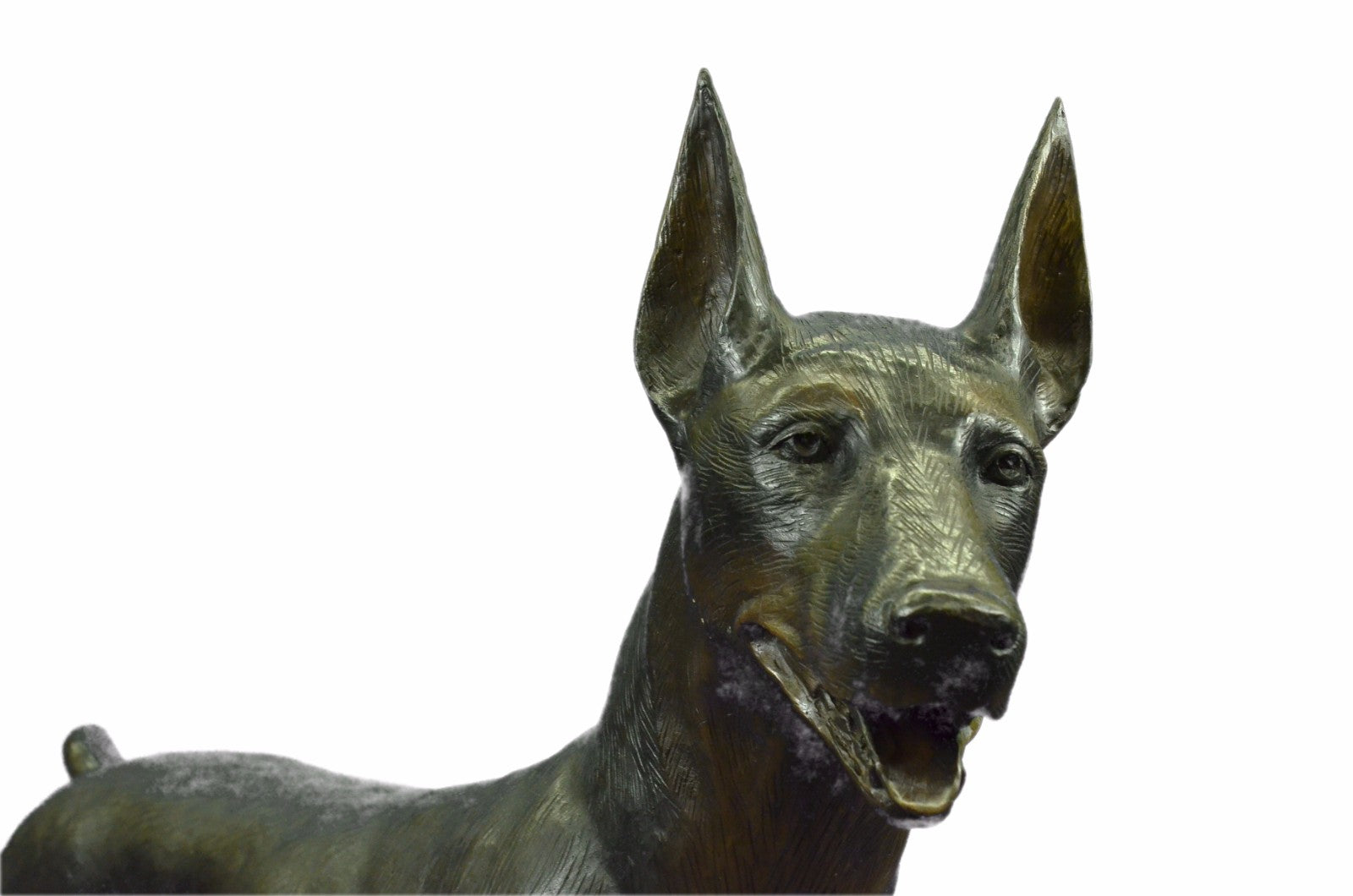 Buy Now: Majestic 65 LBS Bronze Doberman Sculpture for Home, Garden & Backyard – Handcrafted Art Deco Masterpiece on Sale