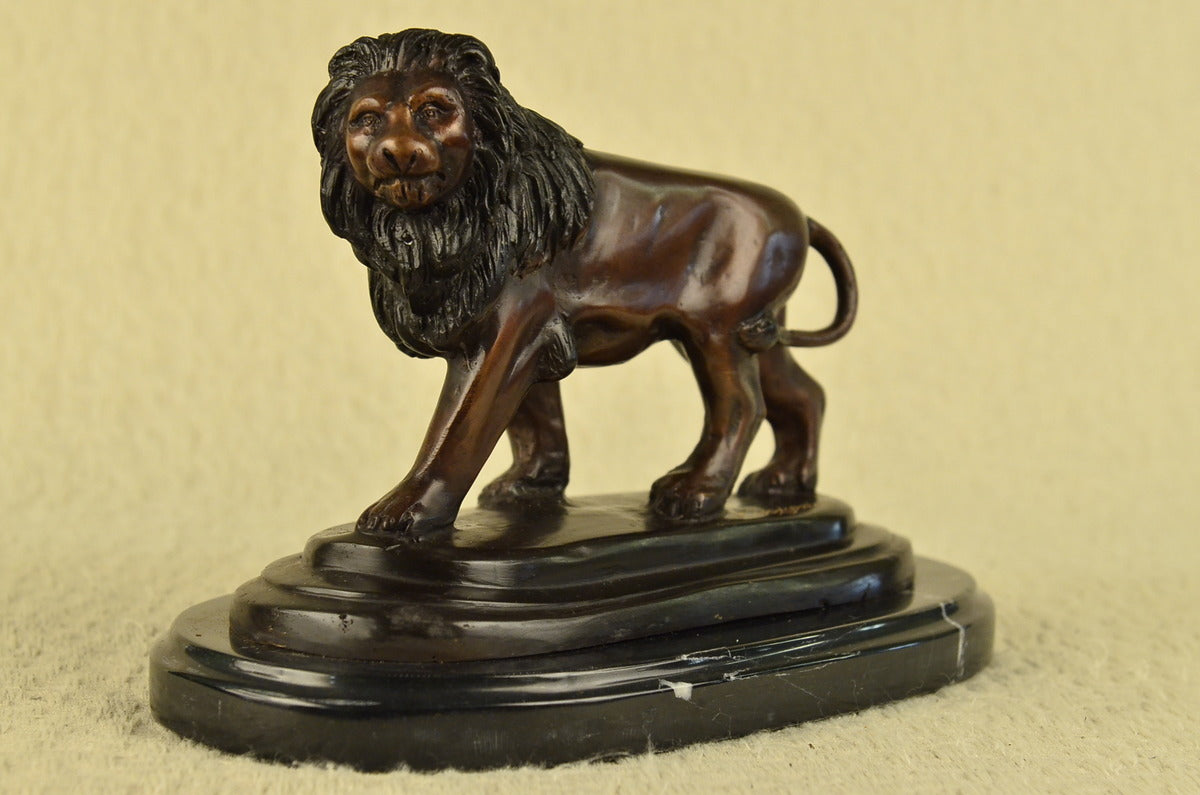 Handcrafted bronze sculpture SALE Art Marble Lion Safari Wild Cat African