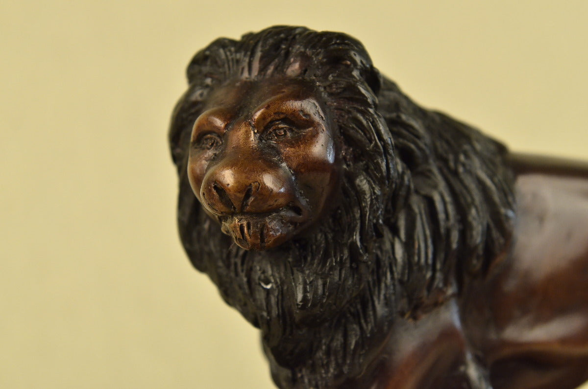 Handcrafted bronze sculpture SALE Art Marble Lion Safari Wild Cat African