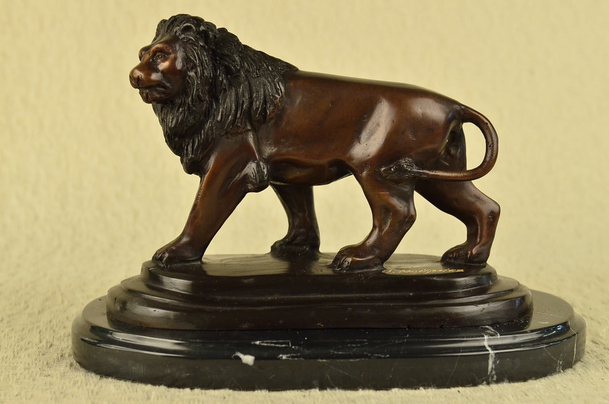 Handcrafted bronze sculpture SALE Art Marble Lion Safari Wild Cat African