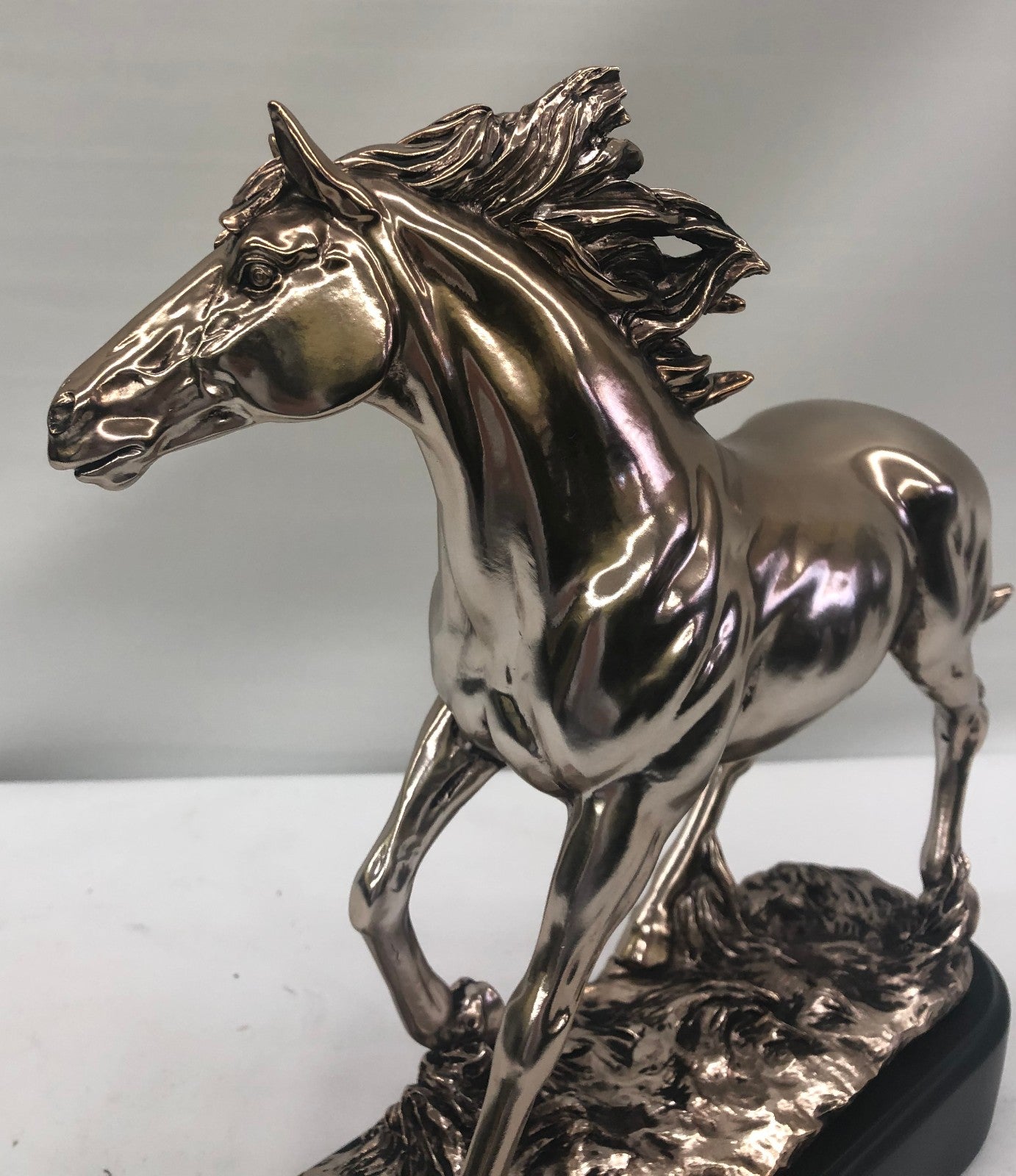 Stallion, Finest US Cold Cast Silver Horse Animal Sculpture Home Decor Figure