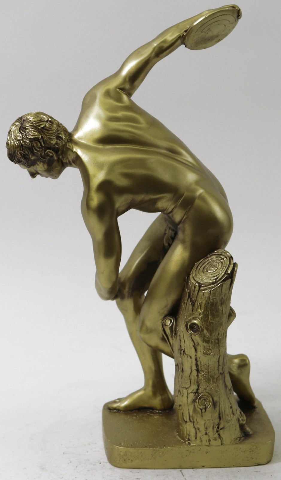 Discobolus Discus Thrower Nude Male Athlete Greek Roman Statue Sculpture 14"