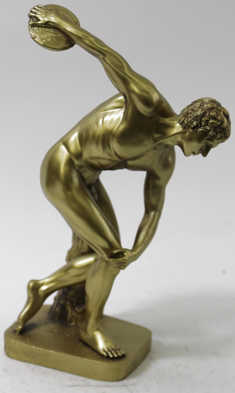 Discobolus Discus Thrower Nude Male Athlete Greek Roman Statue Sculpture 14"