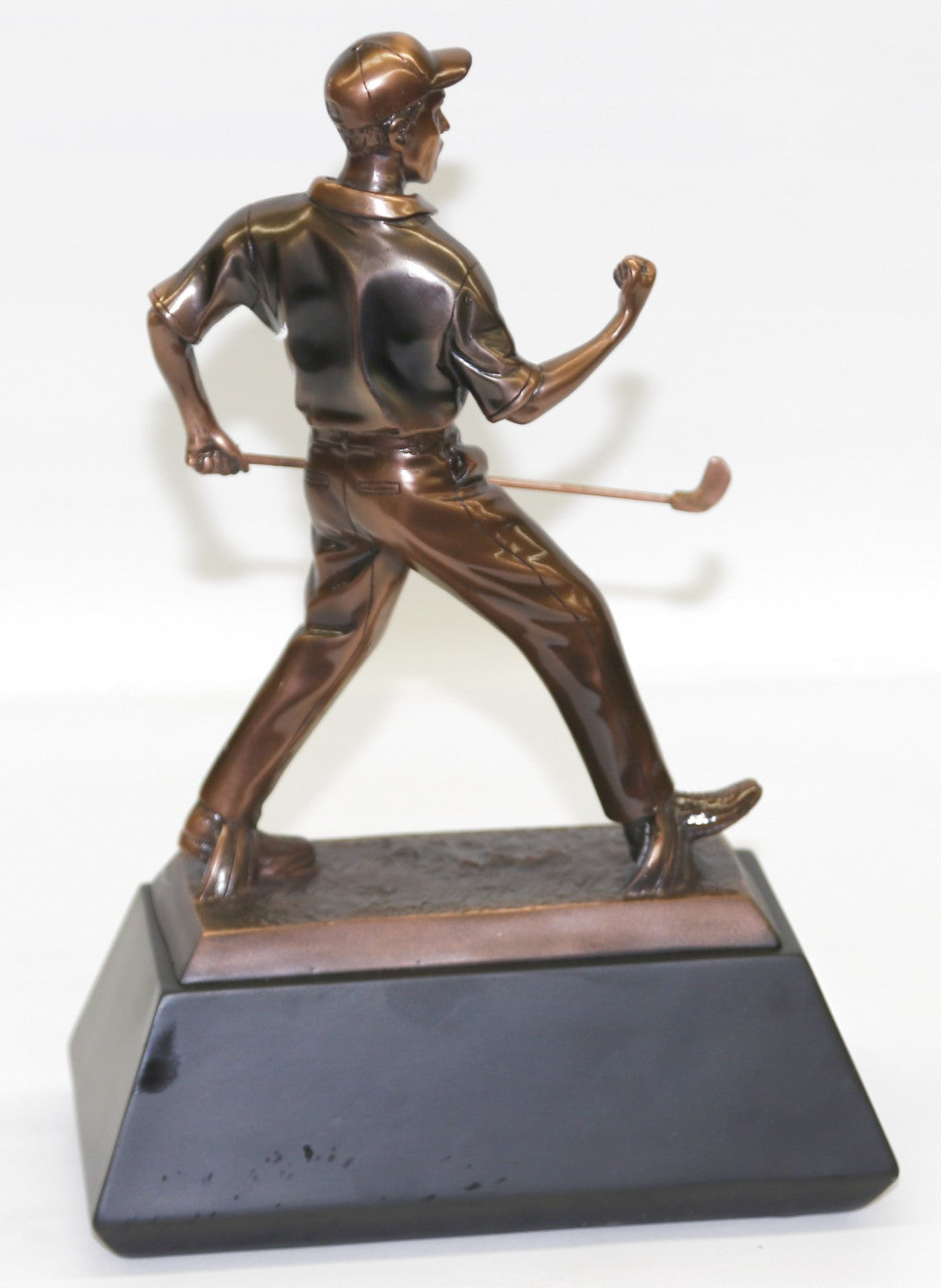 Original Miguel Lopez Artwork Male Golfer with Hat Bronzed Sculpture Decor Figurine