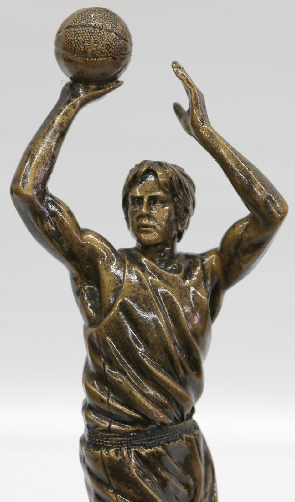 Basketball Jumpshot Sport Trophy Faux Bronze Sculpture Home Office Decoration