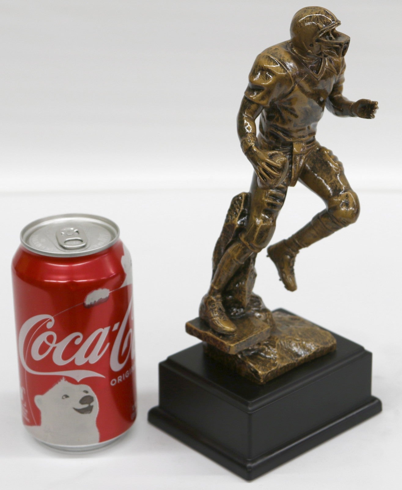 Sculpture Athlete Football Player Bronze Effect Statue Signed Free Shipping Sale