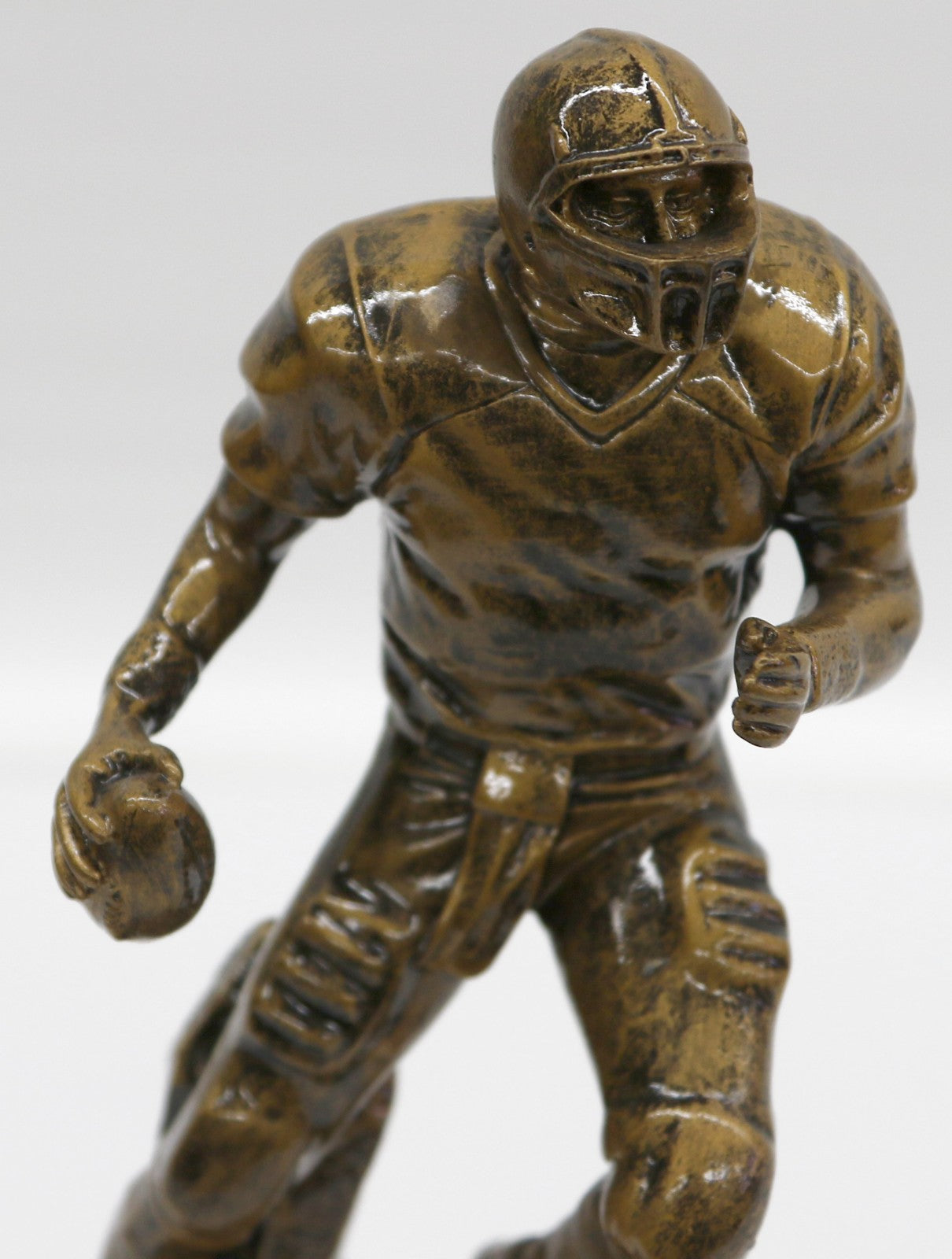 Sculpture Athlete Football Player Bronze Effect Statue Signed Free Shipping Sale