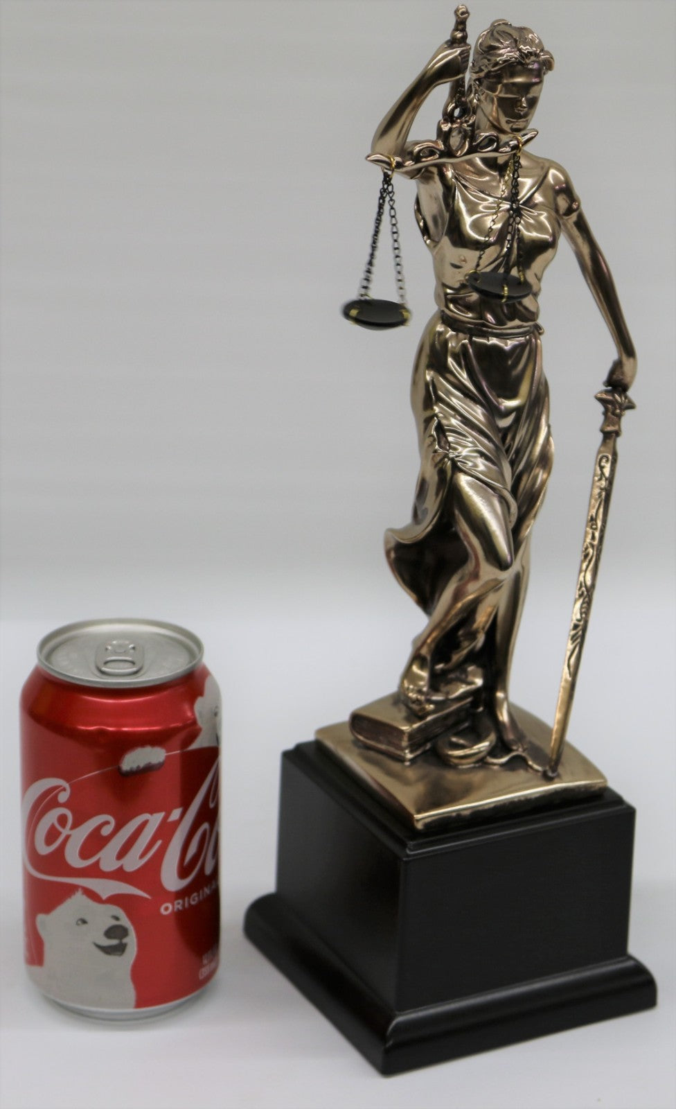 Themis Blind Lady Justice Goddess Statue in Greek Ancient Mythology Bronzed Art