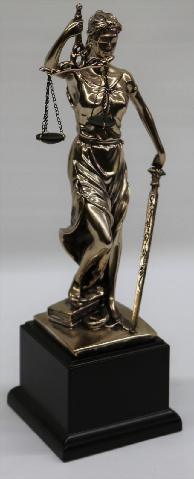 Themis Blind Lady Justice Goddess Statue in Greek Ancient Mythology Bronzed Art