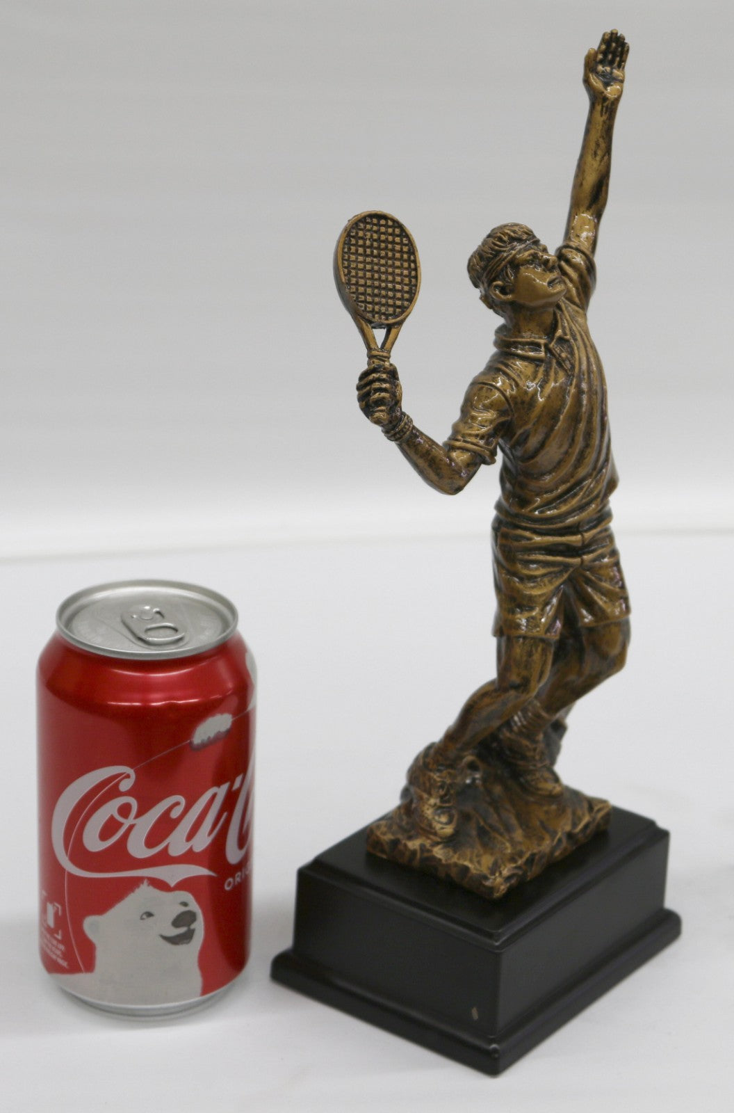 Miguel Lopez Man Tennis Player Bronze Finish Sculpture Male Athlete Statue