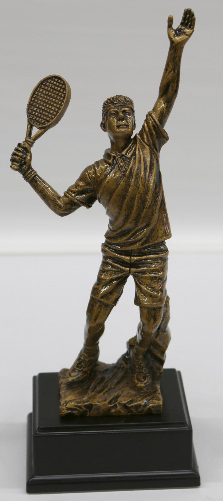 Miguel Lopez Man Tennis Player Bronze Finish Sculpture Male Athlete Statue