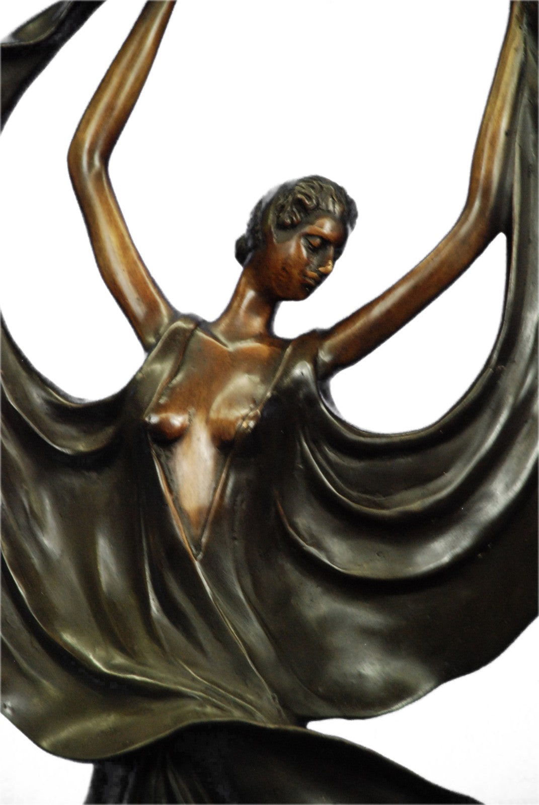 Art Deco Bronze Statue Nude Actress Dancer Jazz Club Italian Artist Figurine