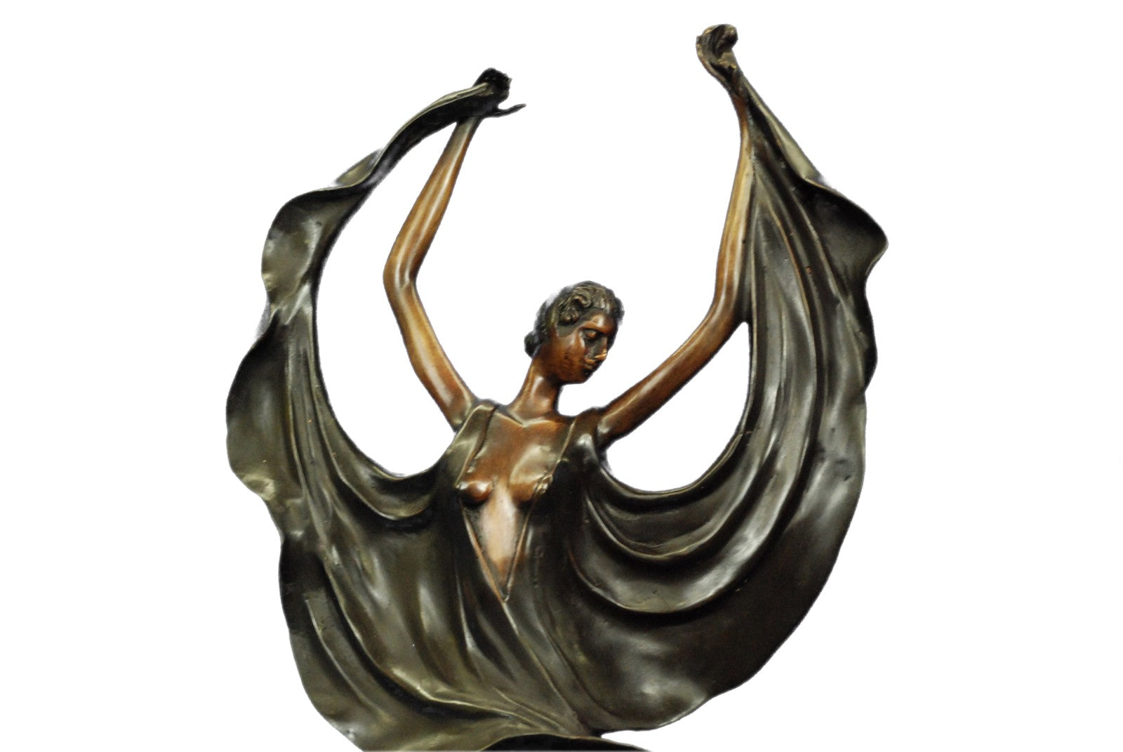 Art Deco Bronze Statue Nude Actress Dancer Jazz Club Italian Artist Figurine