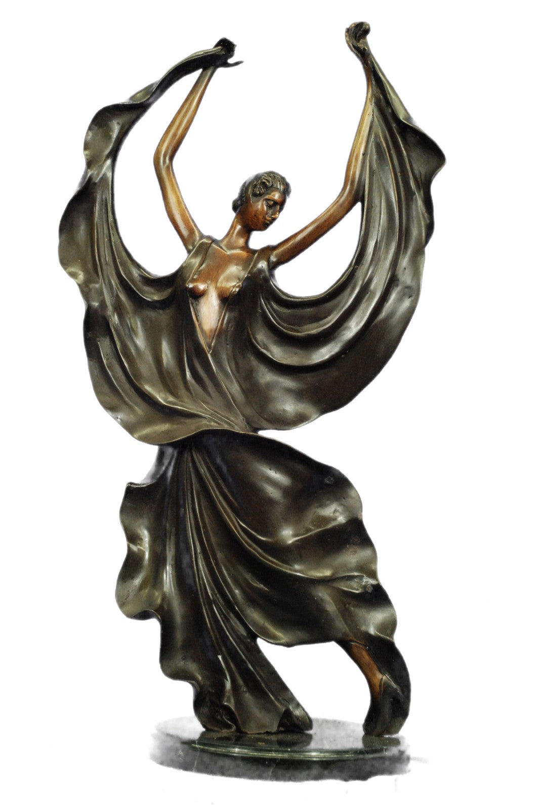 Art Deco Bronze Statue Nude Actress Dancer Jazz Club Italian Artist Figurine