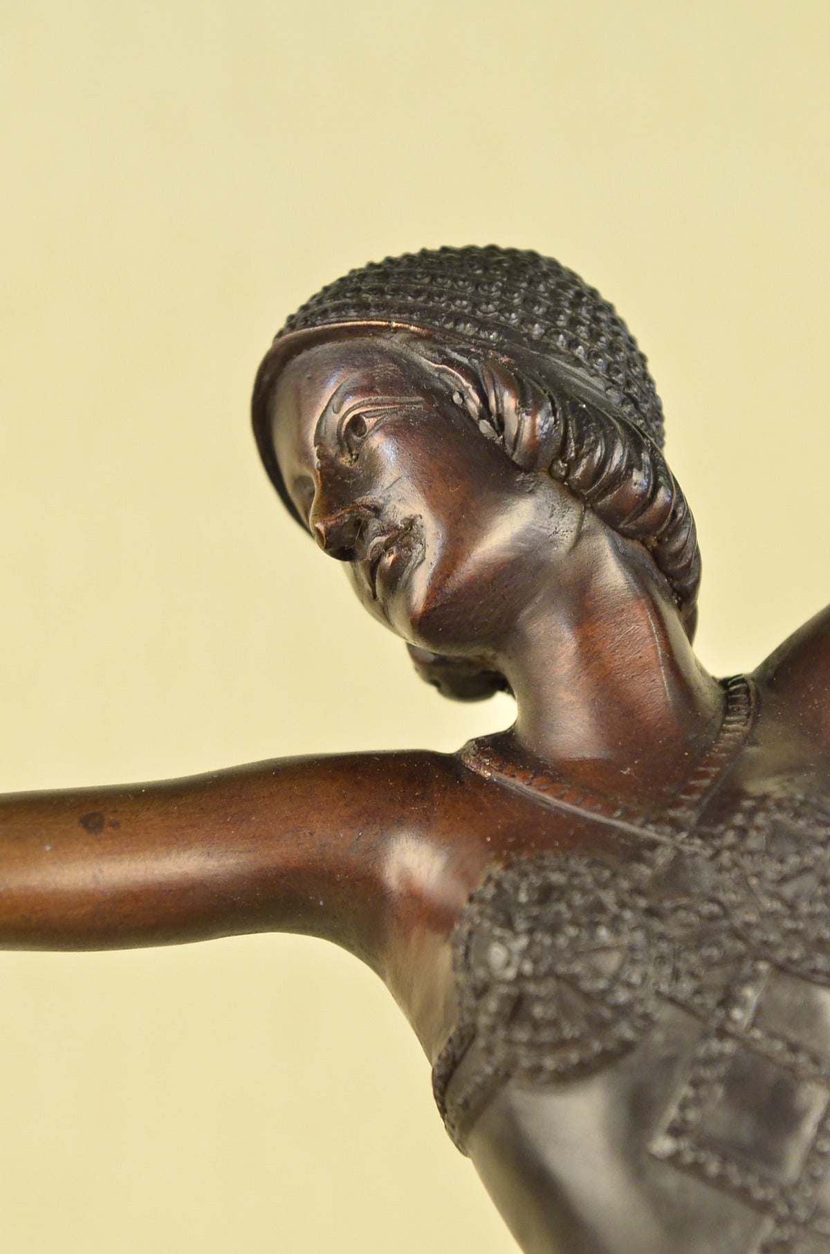 Signed D.H.Chiparus, Bronze Statue Decor Long Skirt Girl Bronze Sculpture Gift