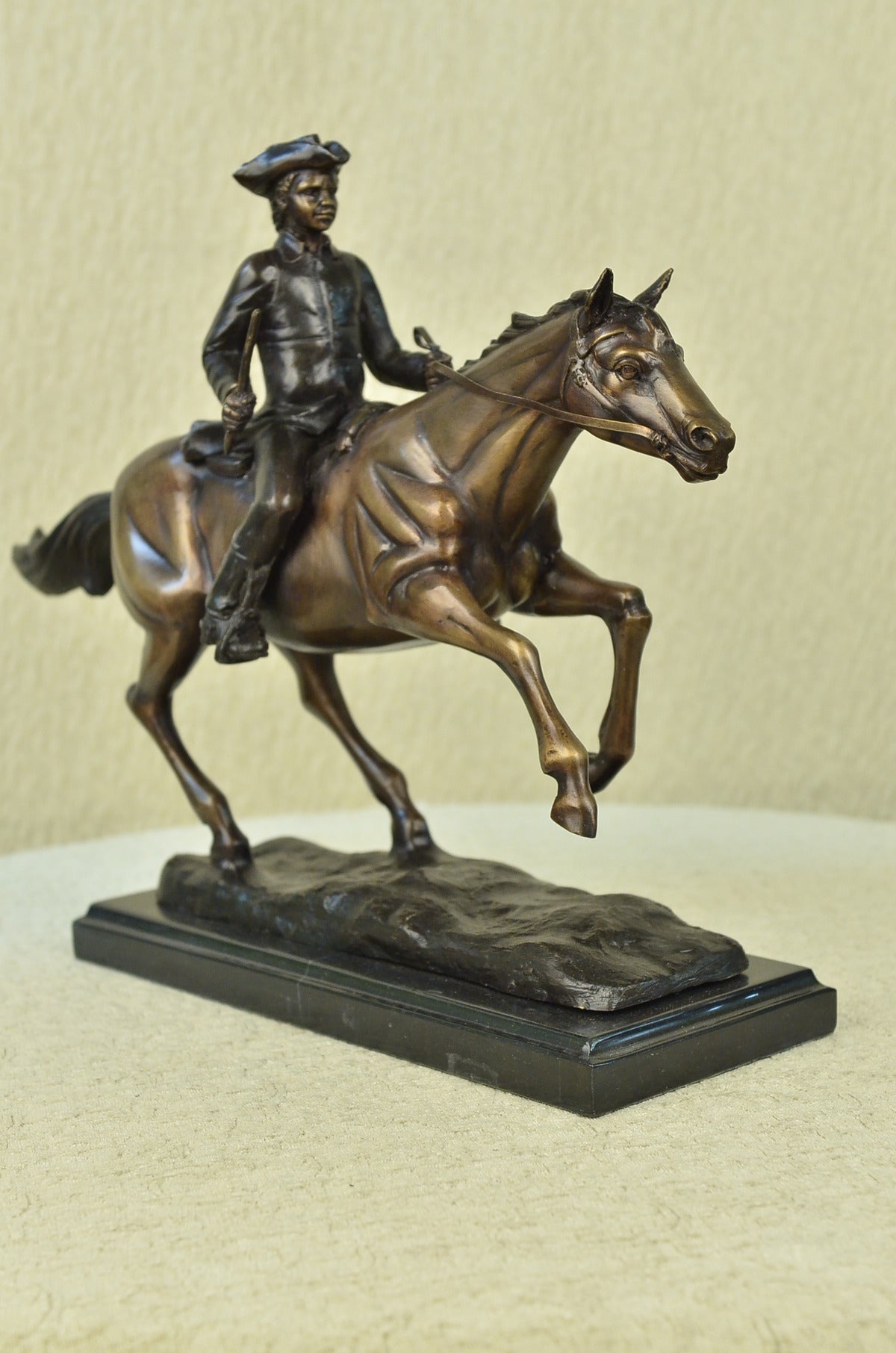 Handcrafted bronze sculpture SALE Marble Horse On Soldier French Mene Pj Signed
