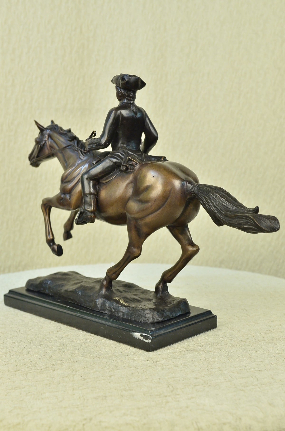 Handcrafted bronze sculpture SALE Marble Horse On Soldier French Mene Pj Signed