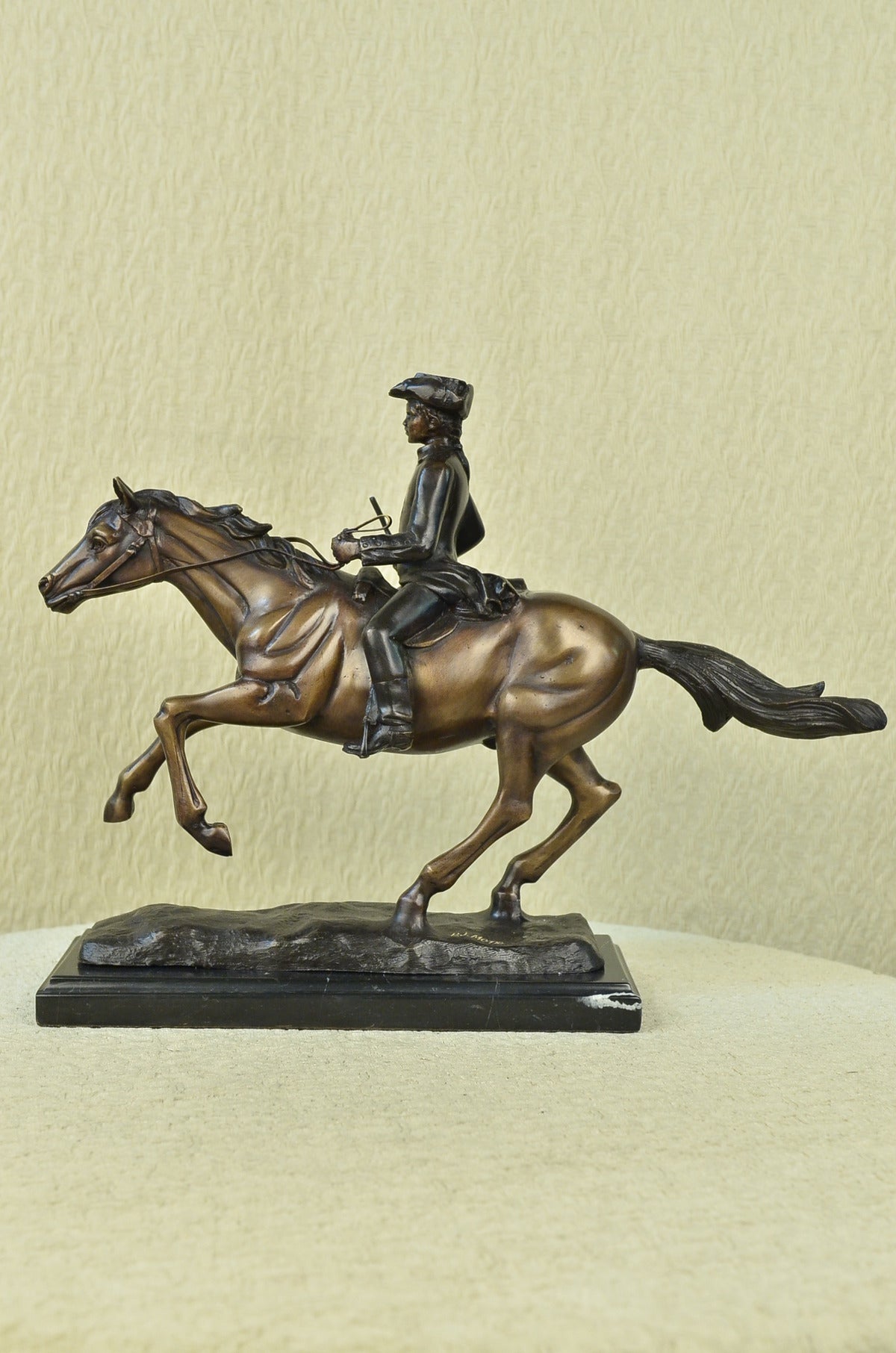 Handcrafted bronze sculpture SALE Marble Horse On Soldier French Mene Pj Signed