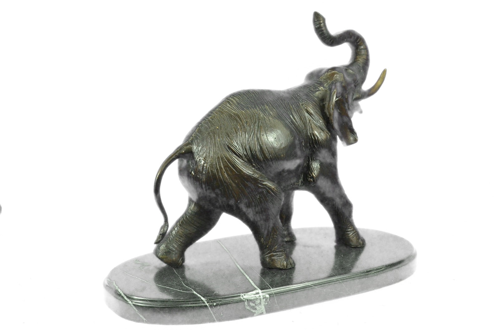Art Deco Handcrafted Collectible Massive Elephant Bronze Sculpture Marble Statue