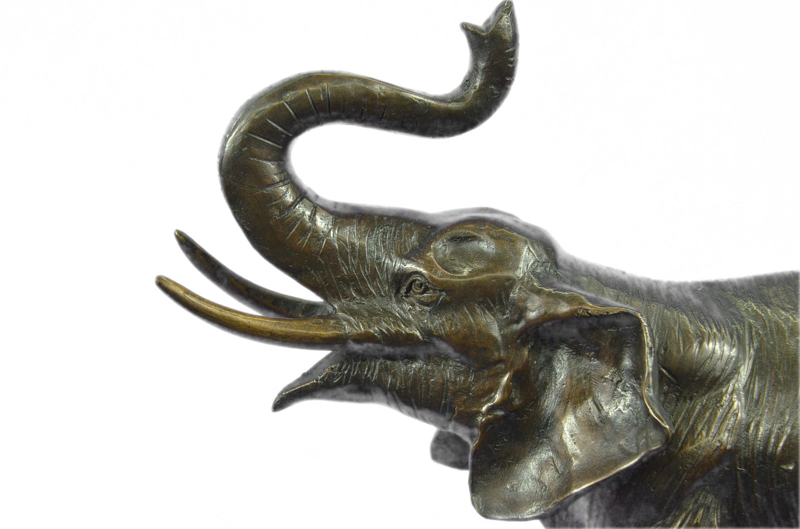 Art Deco Handcrafted Collectible Massive Elephant Bronze Sculpture Marble Statue