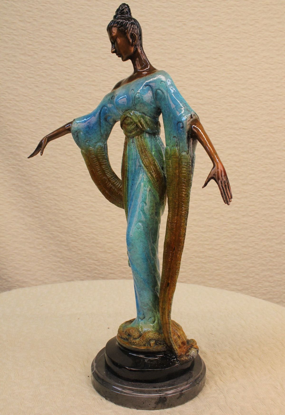 Handcrafted bronze sculpture SALE Deco Deco Nouveau Art Blossom Woman Gorgeous