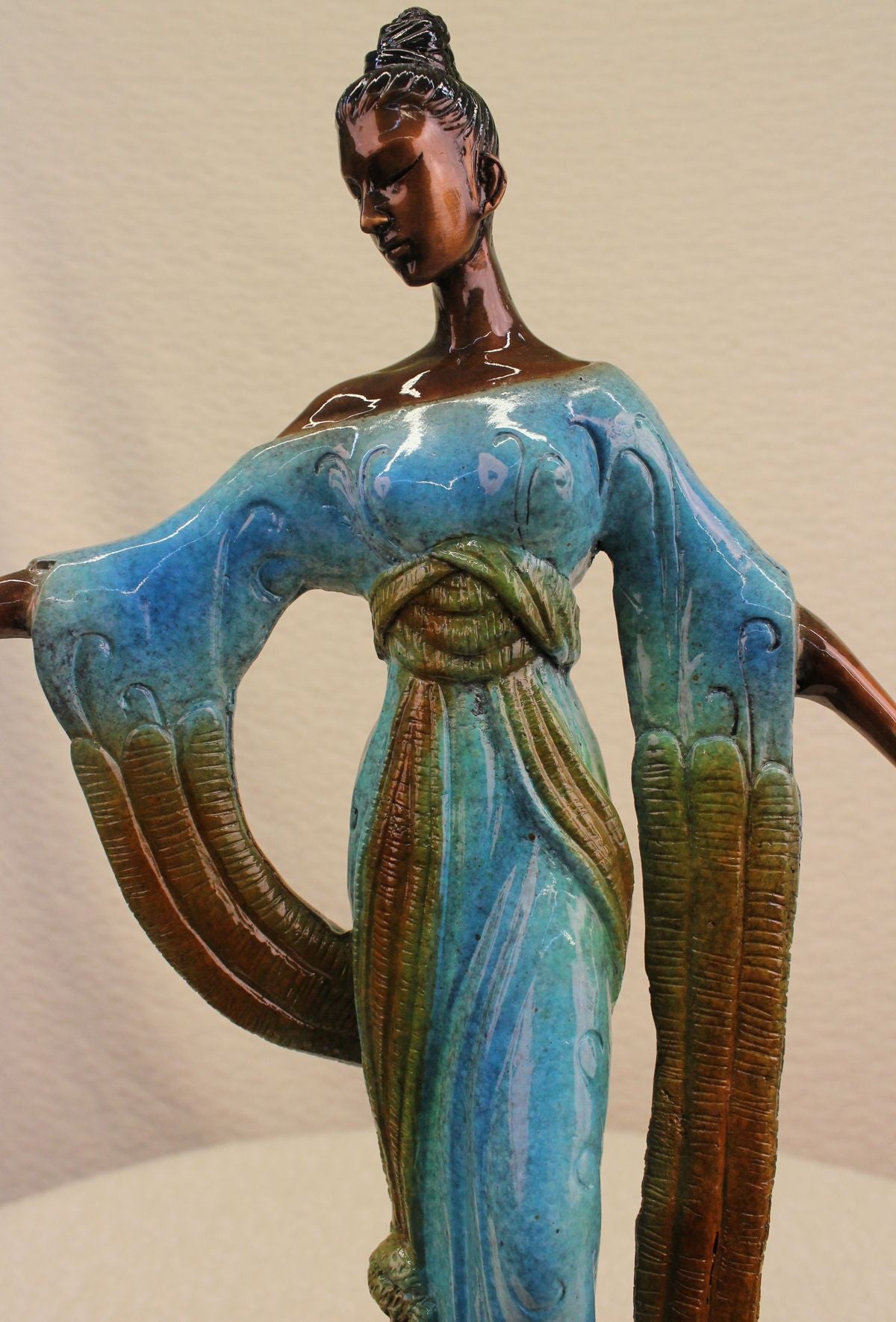 Handcrafted bronze sculpture SALE Deco Deco Nouveau Art Blossom Woman Gorgeous