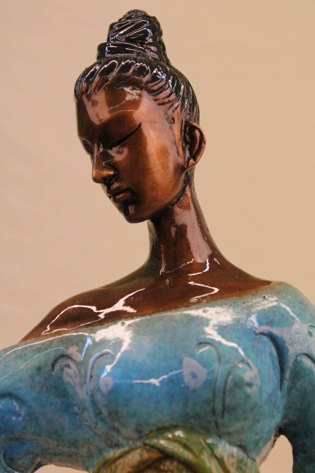Handcrafted bronze sculpture SALE Deco Deco Nouveau Art Blossom Woman Gorgeous