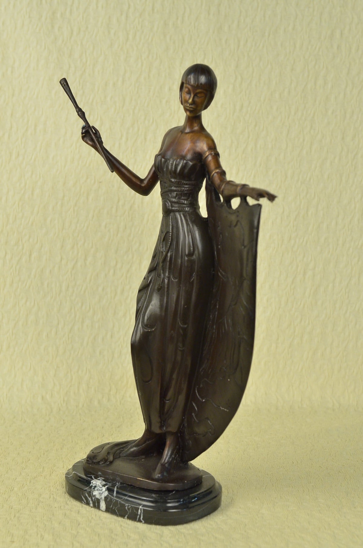 Handcrafted bronze sculpture SALE Dancer Nude Deco Art Base Marble On Cast Hot
