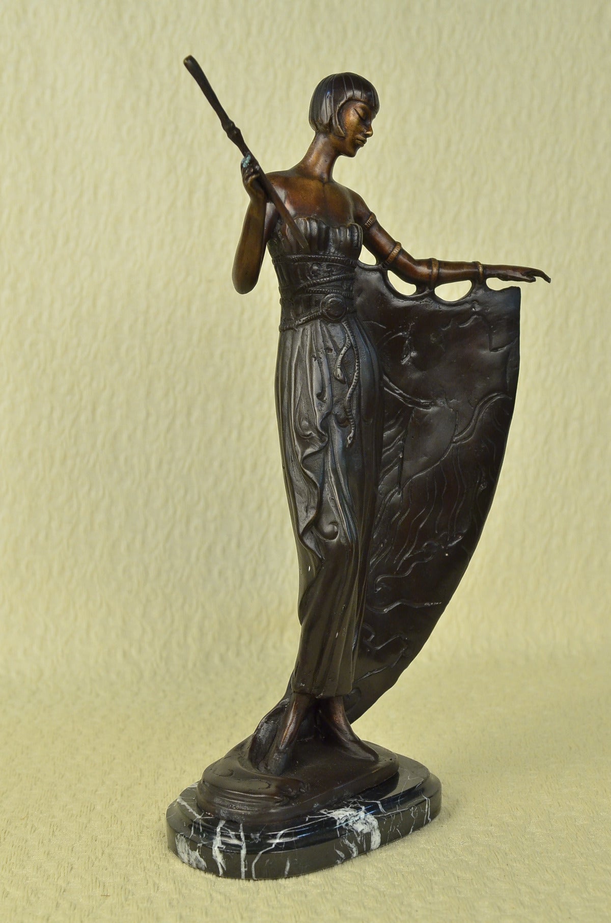Handcrafted bronze sculpture SALE Dancer Nude Deco Art Base Marble On Cast Hot