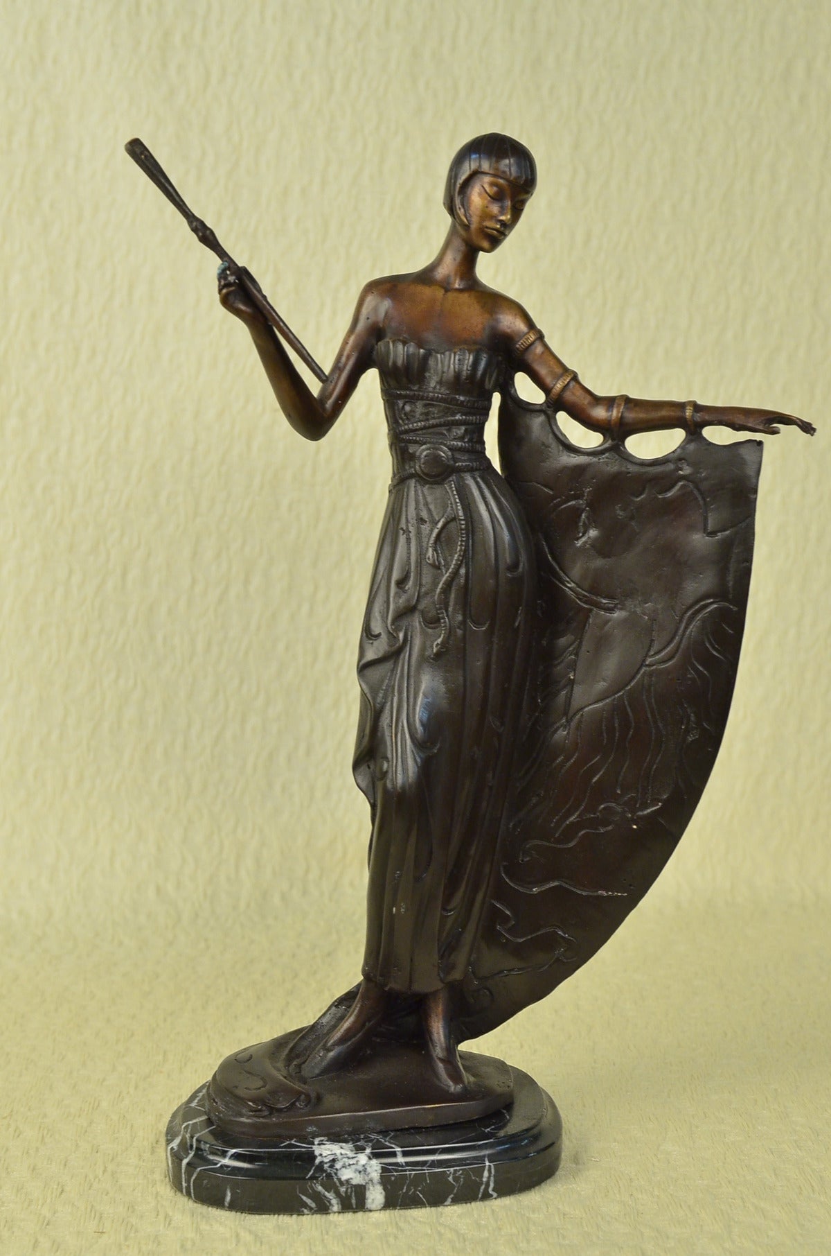 Handcrafted bronze sculpture SALE Dancer Nude Deco Art Base Marble On Cast Hot