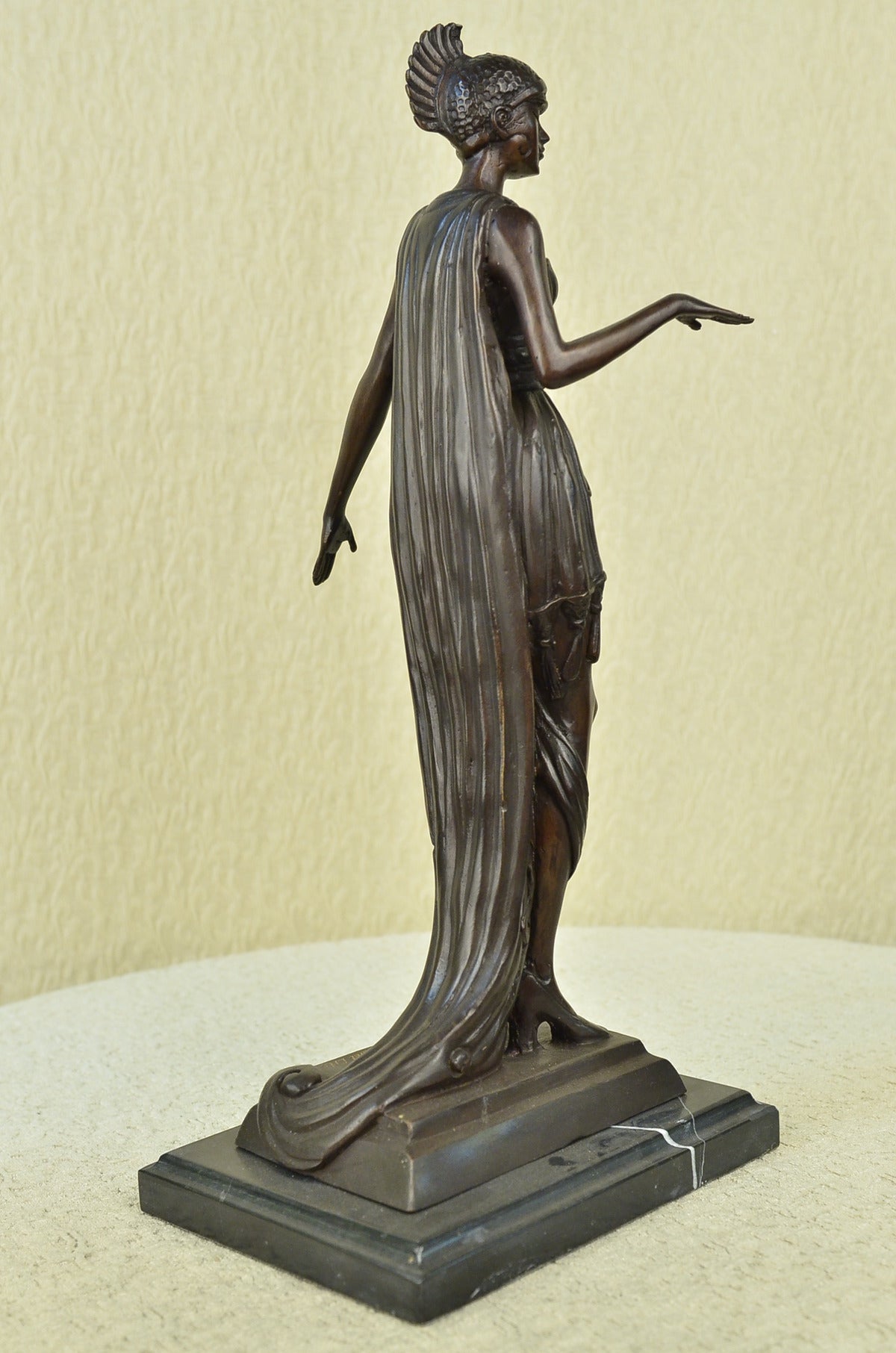 Details about Handcrafted bronze sculpture SALE Bas Marble Lady Knight Woman W