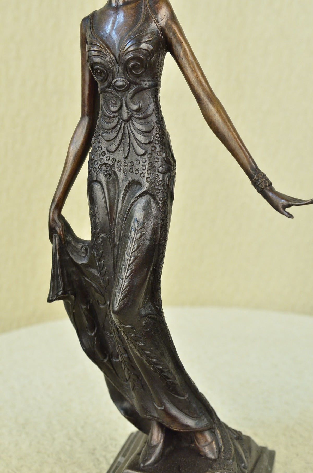 100% Solid Bronze Sculpture Art Deco/Nouveau Gorgeous Woman Lost Wax Method