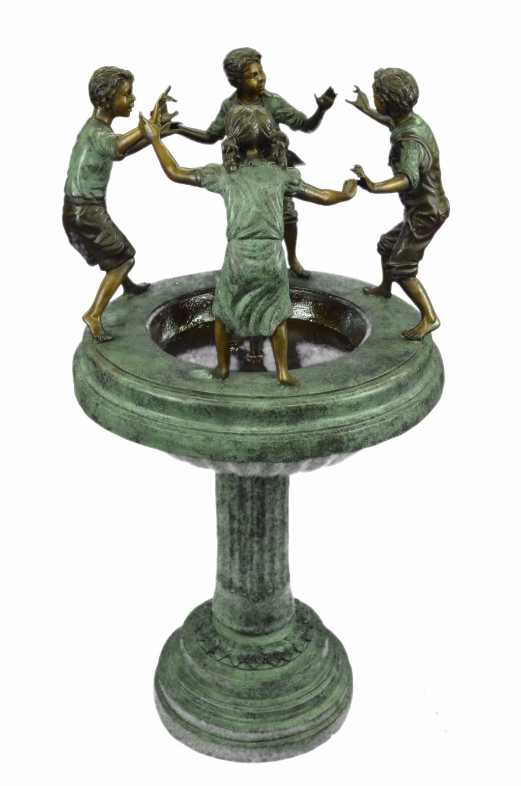 Art Deco Hot Cast 4 Kid playing Bronze Fountain Museum Quality Artwork
