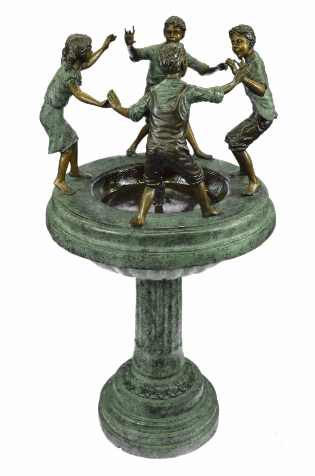 Art Deco Hot Cast 4 Kid playing Bronze Fountain Museum Quality Artwork