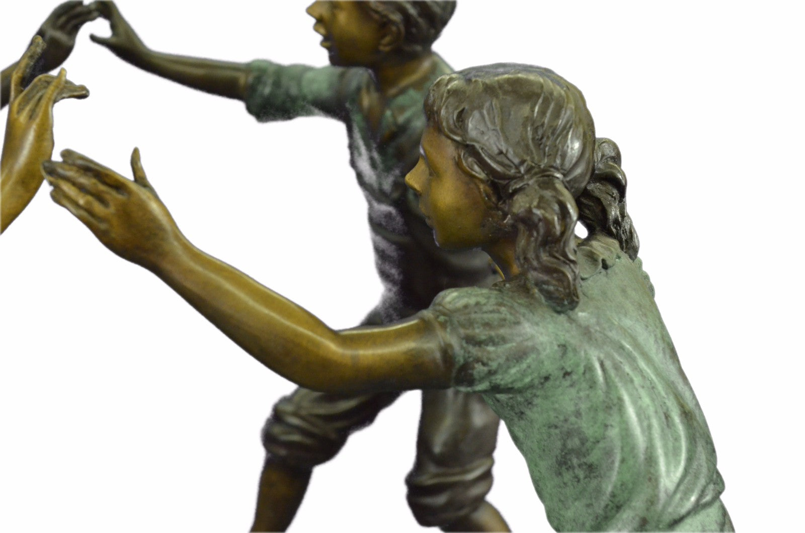 Art Deco Hot Cast 4 Kid playing Bronze Fountain Museum Quality Artwork