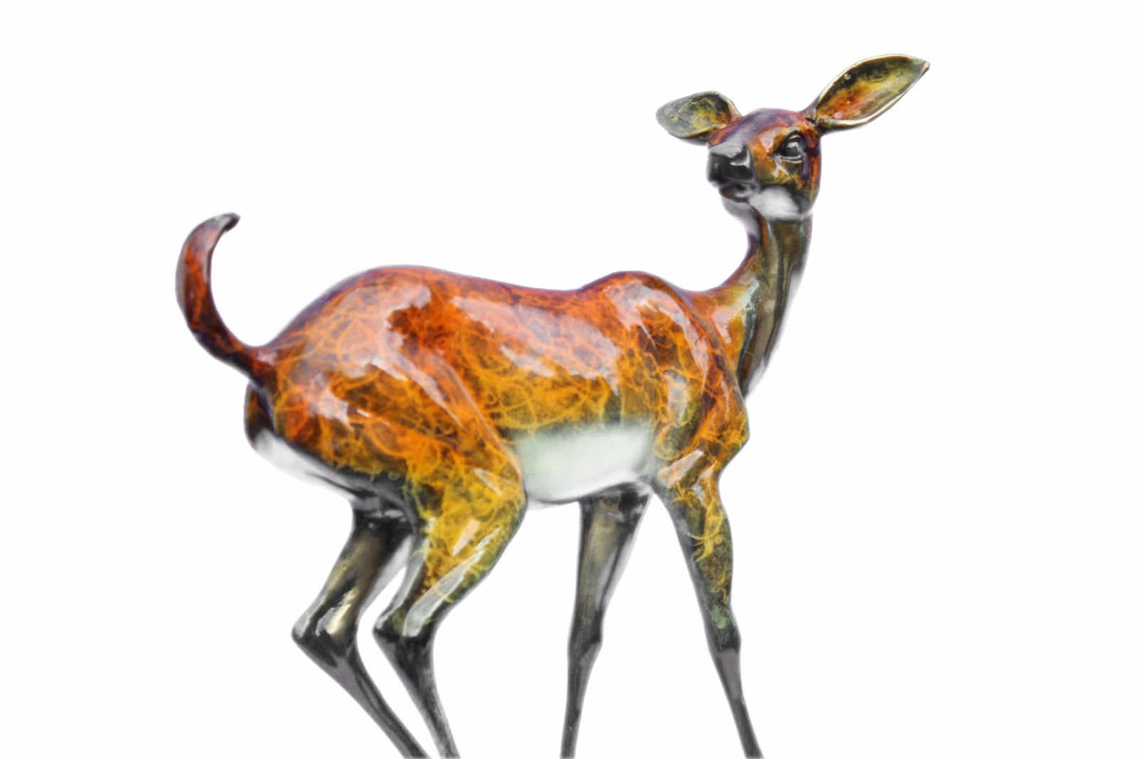 Art Deco Large Deer Hand Made Bronze Sculpture European Made by Marius Decor