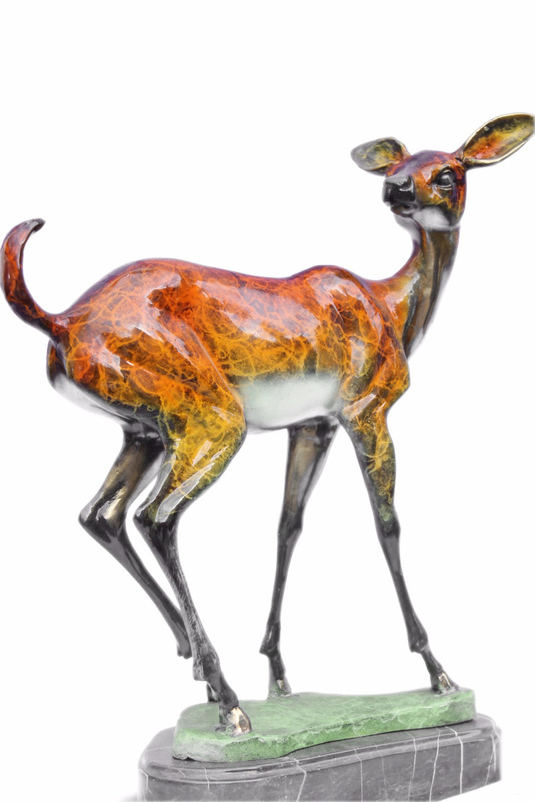 Art Deco Large Deer Hand Made Bronze Sculpture European Made by Marius Decor