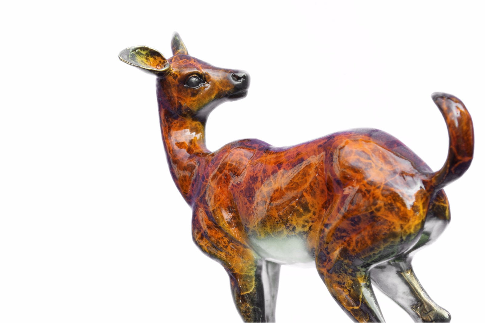 Art Deco Large Deer Hand Made Bronze Sculpture European Made by Marius Decor