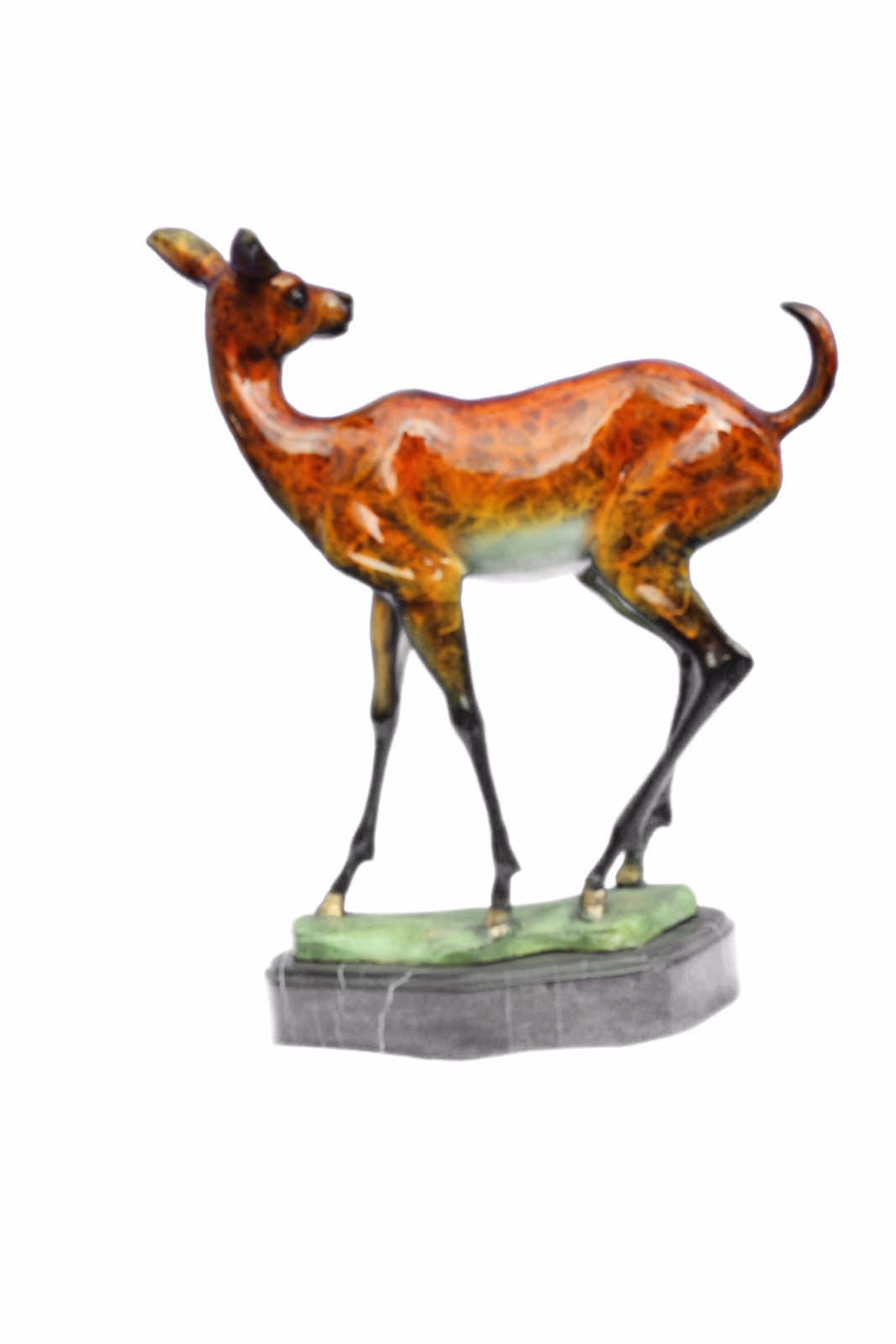 Art Deco Large Deer Hand Made Bronze Sculpture European Made by Marius Decor