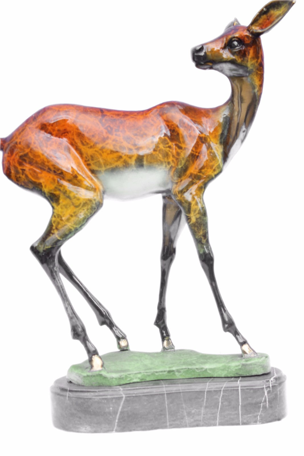 Art Deco Large Deer Hand Made Bronze Sculpture European Made by Marius Decor