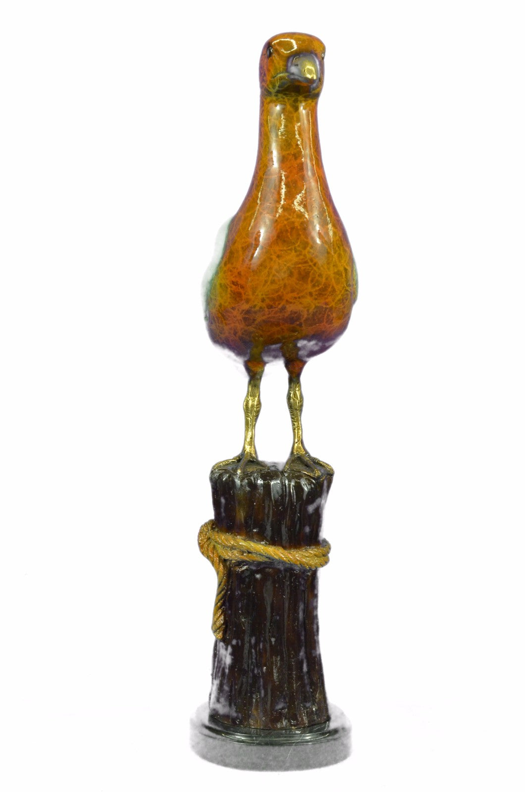 LIMITED EDITION GORGEOUS SEAGULL BRONZE SCULPTURE ON MARBLE BASE FIGURE HANDMADE