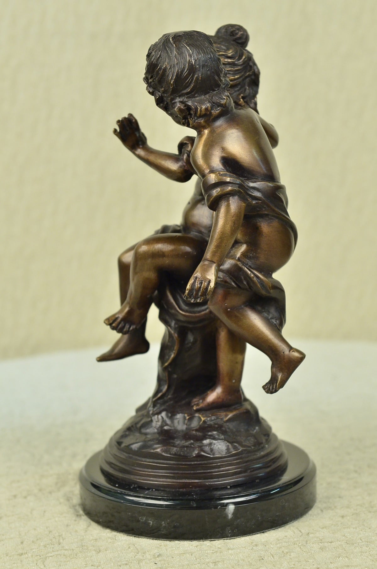 Handcrafted bronze sculpture SALE Children Innocent Moreau Auguste Signed *