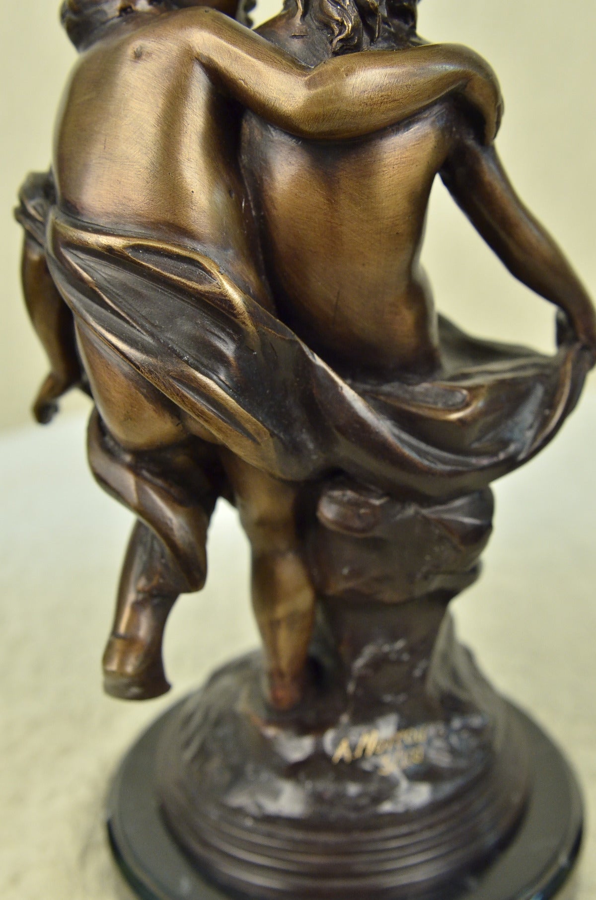 Handcrafted bronze sculpture SALE Children Innocent Moreau Auguste Signed *