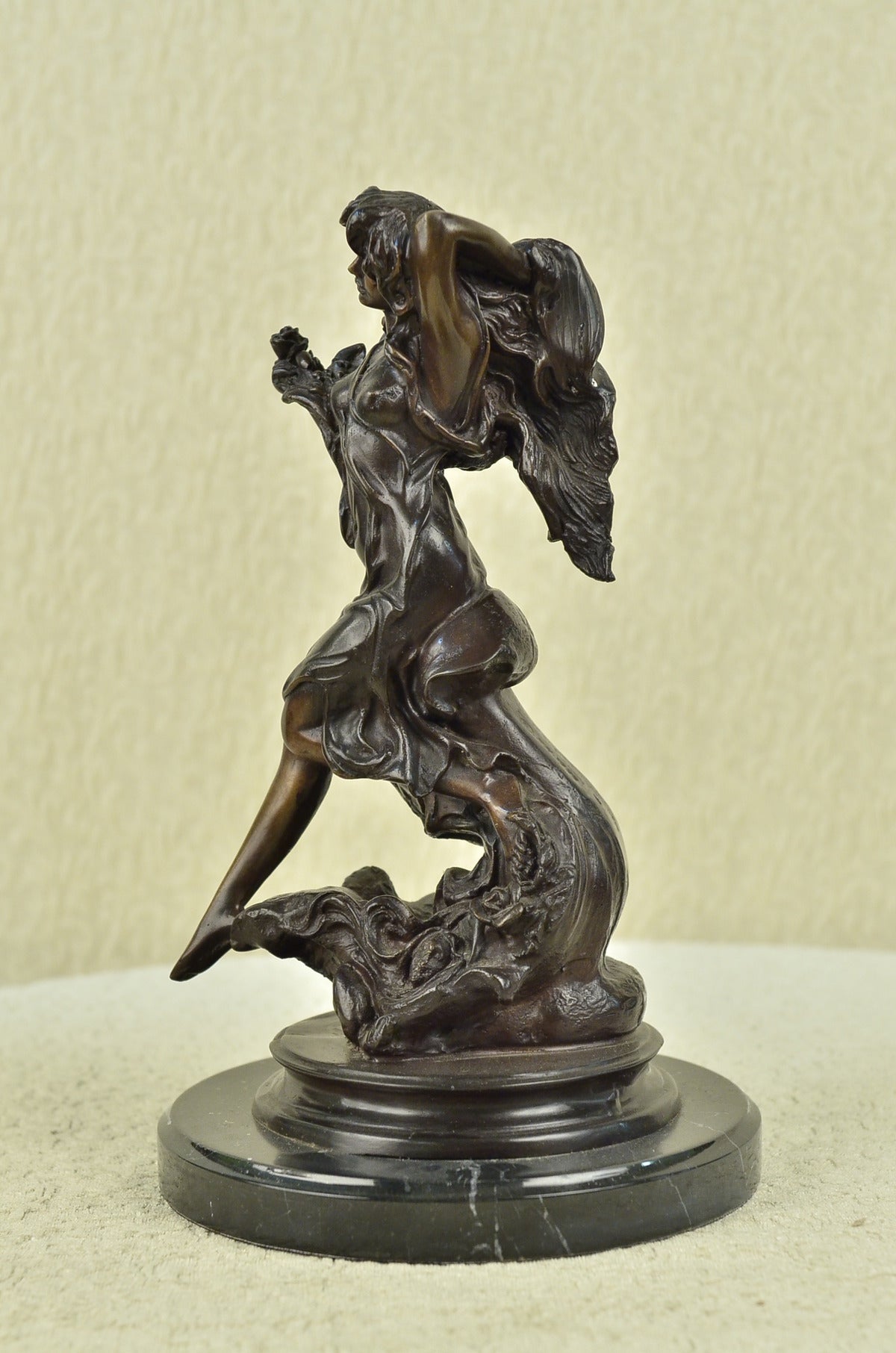 CLEARANCE SALE – Astrology Virgo Bronze Statue Figurine – Solid Bronze Sculpture by L. Icart