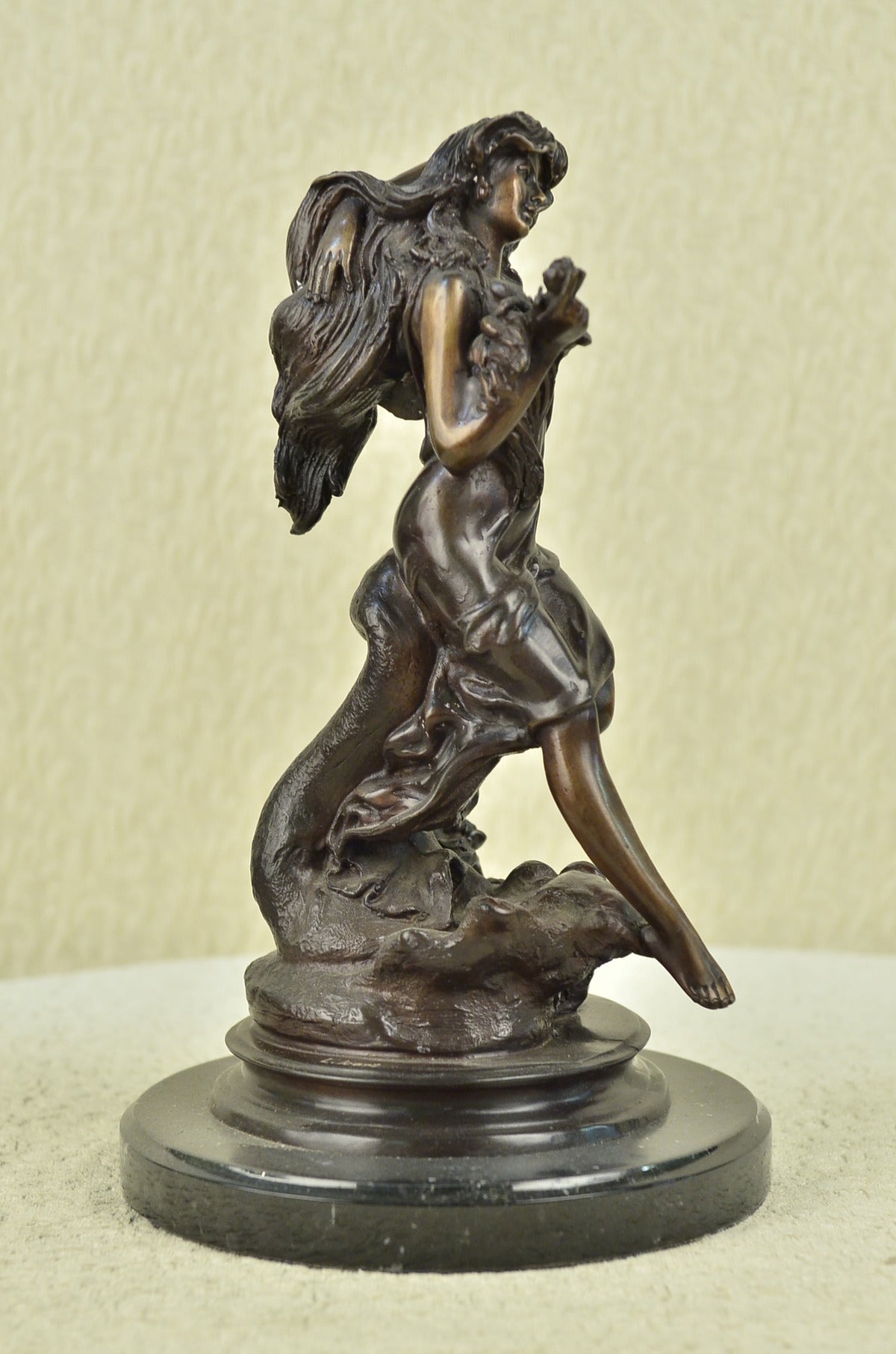 CLEARANCE SALE – Astrology Virgo Bronze Statue Figurine – Solid Bronze Sculpture by L. Icart