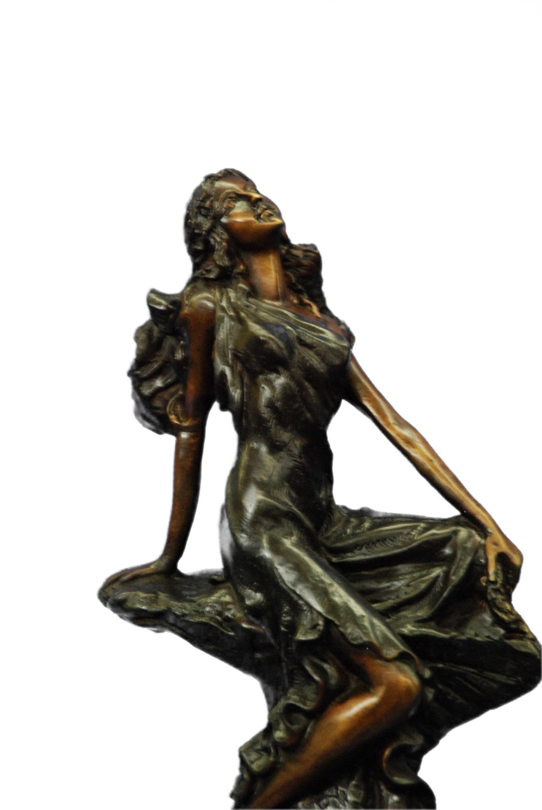 Handcrafted bronze sculpture SALE Art Girl Sexy Cancer Sign Zodiac Lcart Figure