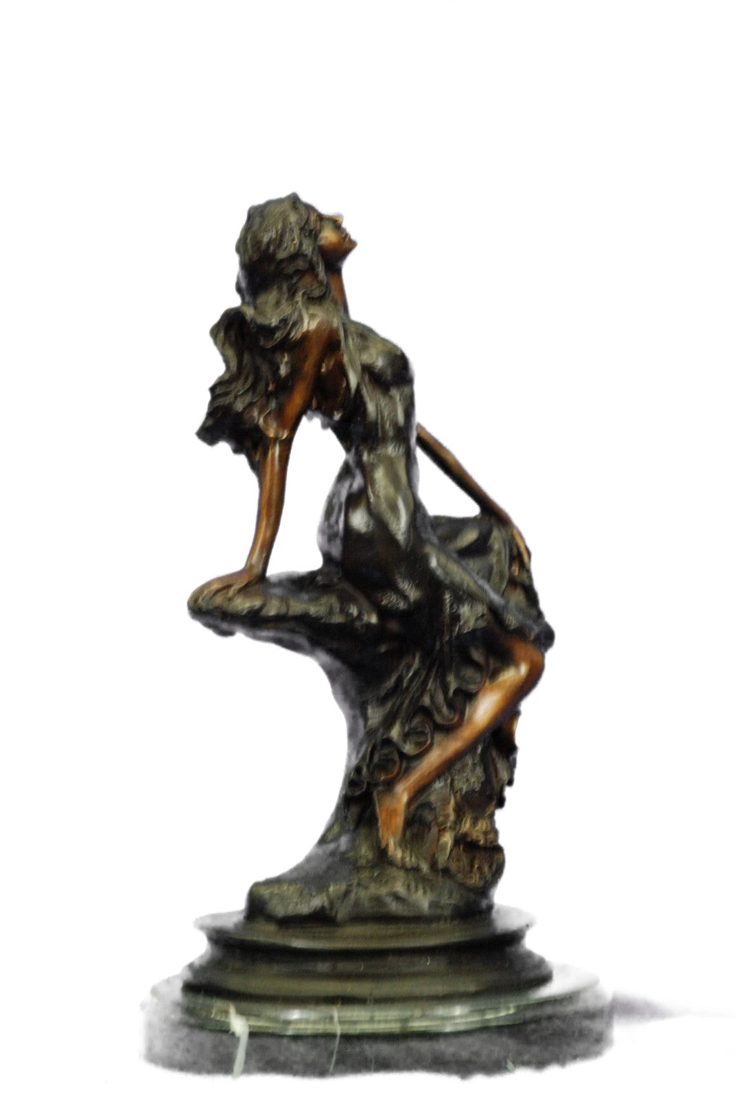 Handcrafted bronze sculpture SALE Art Girl Sexy Cancer Sign Zodiac Lcart Figure
