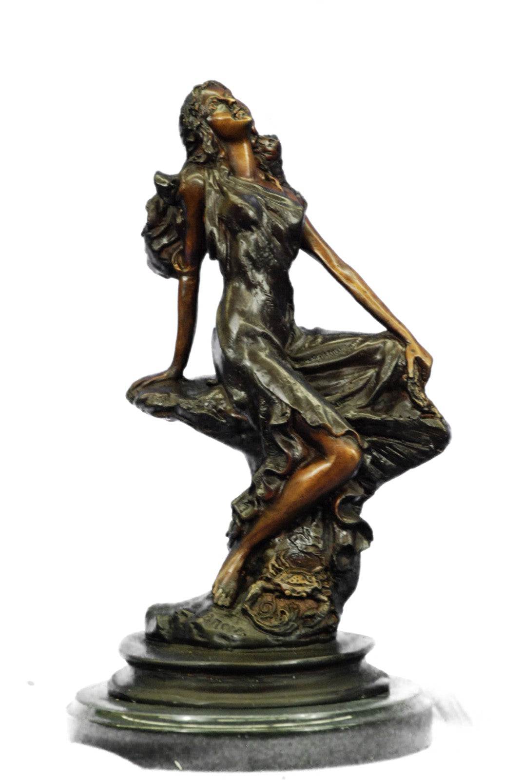Handcrafted bronze sculpture SALE Art Girl Sexy Cancer Sign Zodiac Lcart Figure